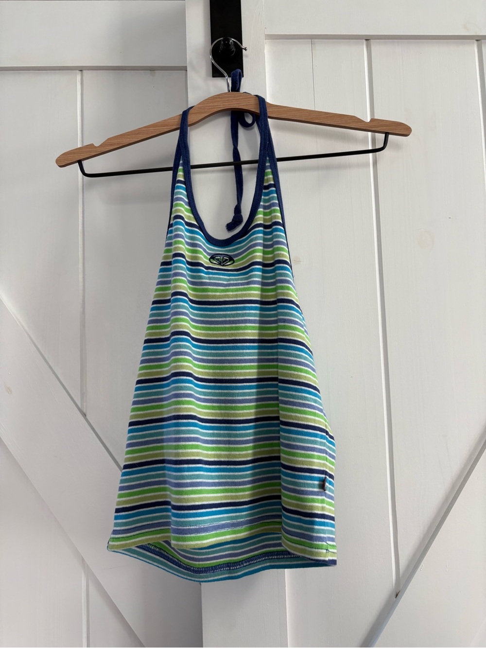 Roxy Y2K Striped Halter 100% Cotton Tank Top - Surf Girl 2000s